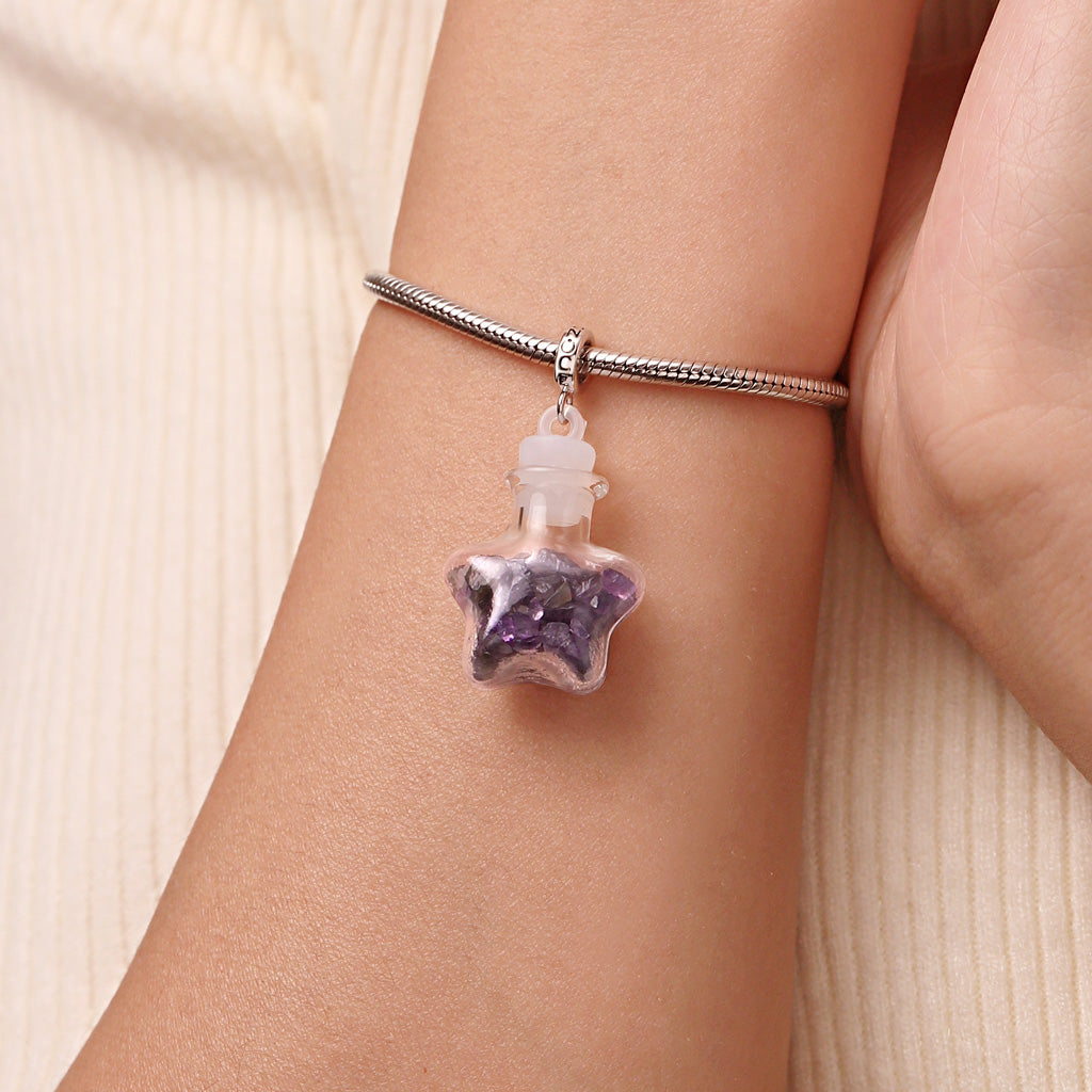 Gnoce Amethyst Crystal Glass Bottle Pendant Dangle Charm_6