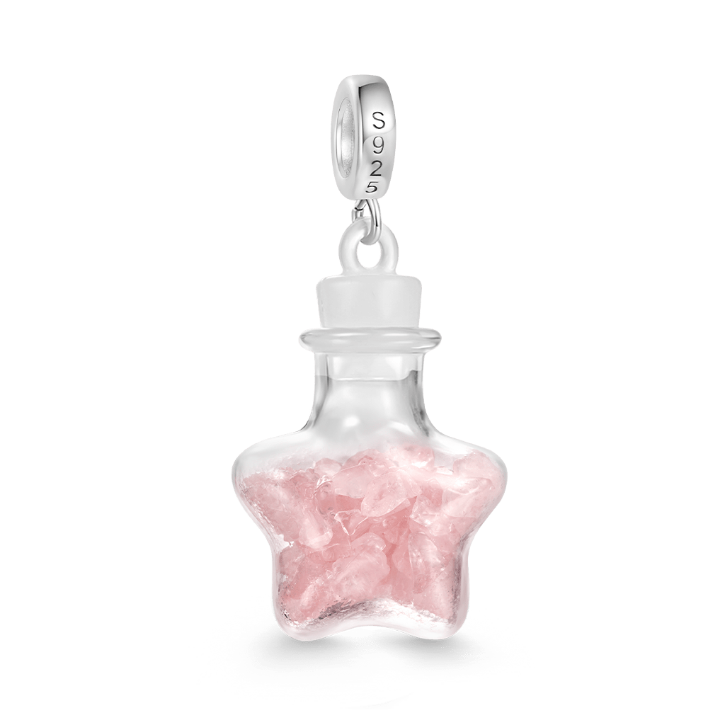 Gnoce Pink Crystal Glass Bottle Pendant Dangle Charm_2