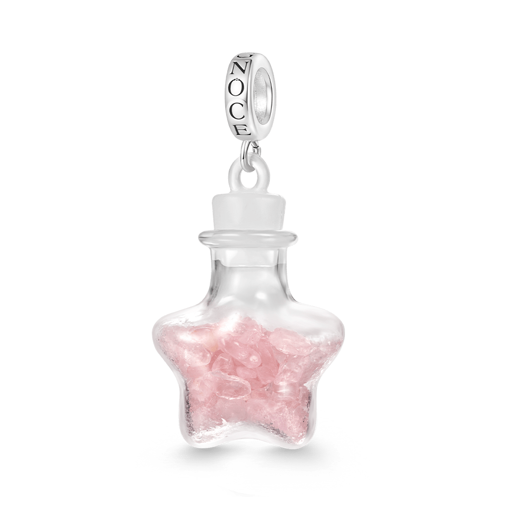 Gnoce Pink Crystal Glass Bottle Pendant Dangle Charm_1
