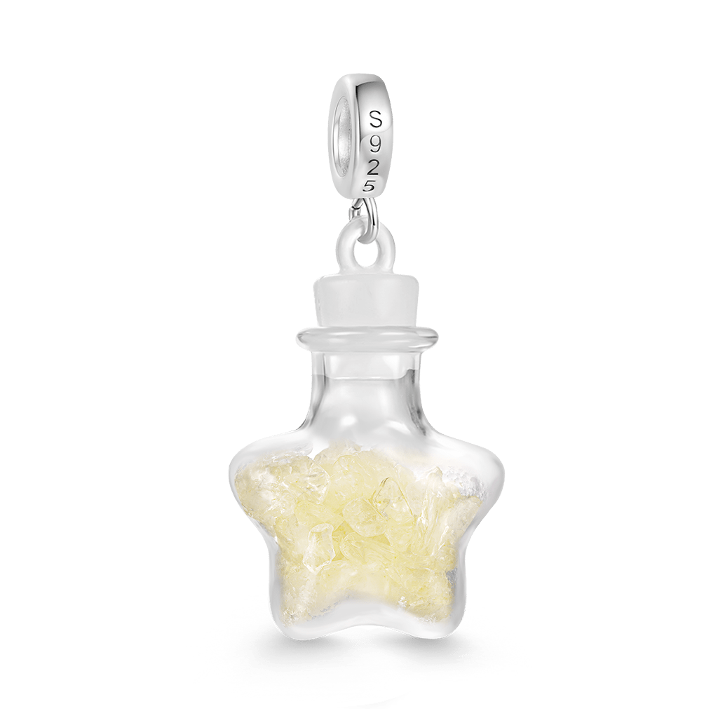 Gnoce East Sea Yellow Crystal Glass Bottle Pendant Dangle Charm_2