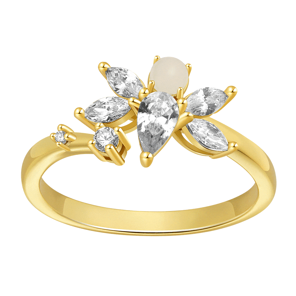 Gnoce 18K Gold Plated Glow-in-the-Dark Butterfly Open Ring_1