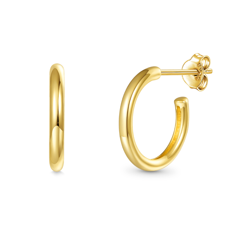 Gnoce Warm Brushed Round Tube Hoop Earrings_1