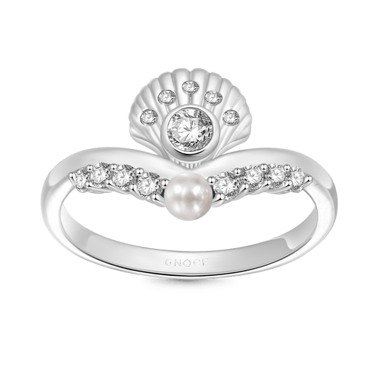 Gnoce Shell-Shaped White Zircon Ring_1