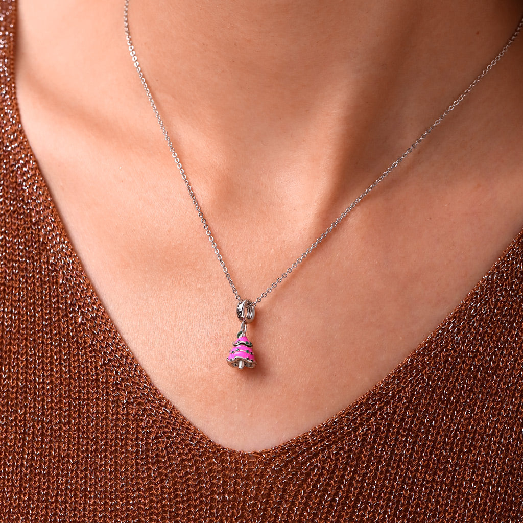 Gnoce Openable Surprise Christmas Pink Tree Pendant Dangle Charm_6