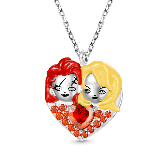 Gnoce Shinny “Til Death Do Us Part” Chucky & Tiffany Heart Necklace_1
