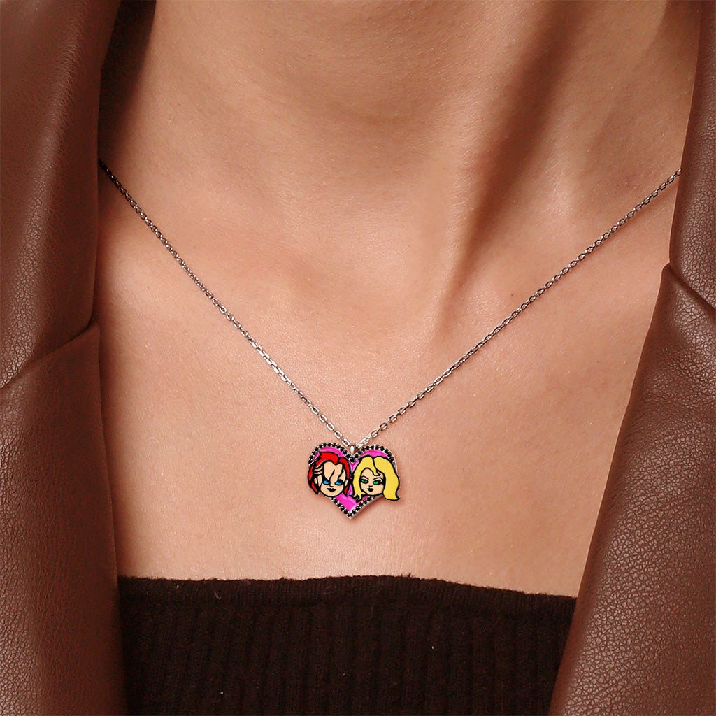 Gnoce Twisted Couple Chucky and Tiffany Heart Necklace_6