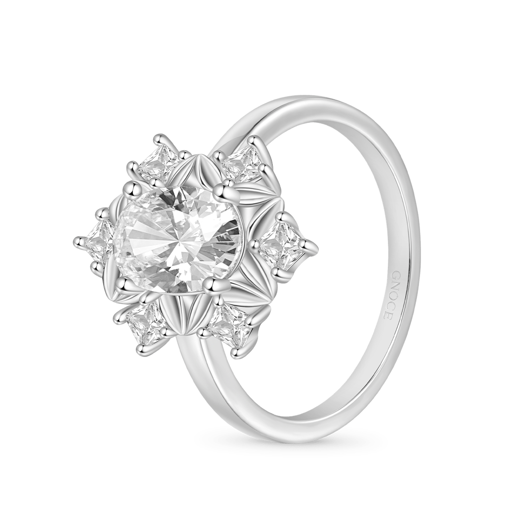 Gnoce Classic Leaf-Cut White Zirconia Ring_2