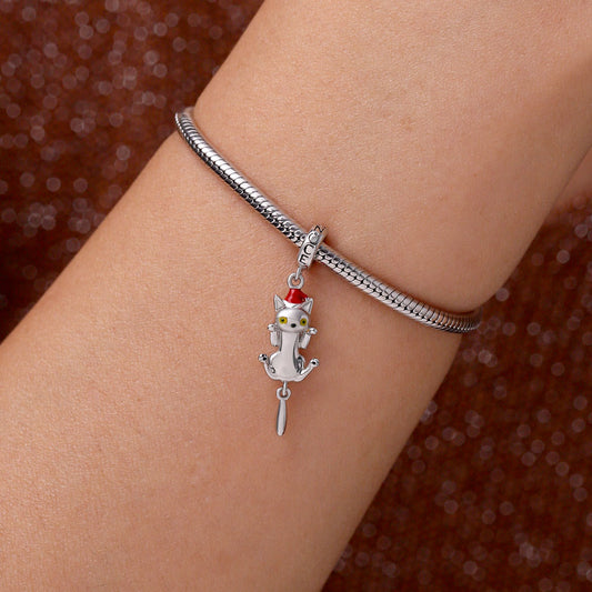 Gnoce Christmas Cute Cat Pendant Dangle Charm_5