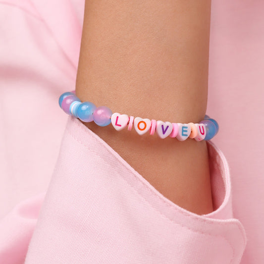 Gnoce Letter DIY Multicolor Beaded Bracelet_6