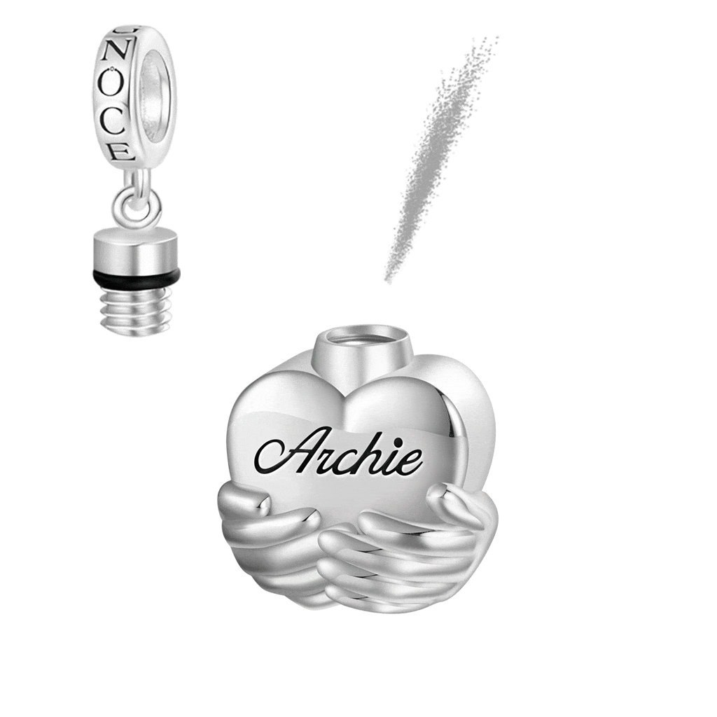 Gnoce Engravable 'Forever In My Heart' Heart Memorial Urn Ashes Pendant Dangle Charm_1