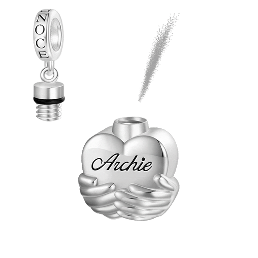 Gnoce Engravable 'Forever In My Heart' Heart Memorial Urn Ashes Pendant Dangle Charm_1