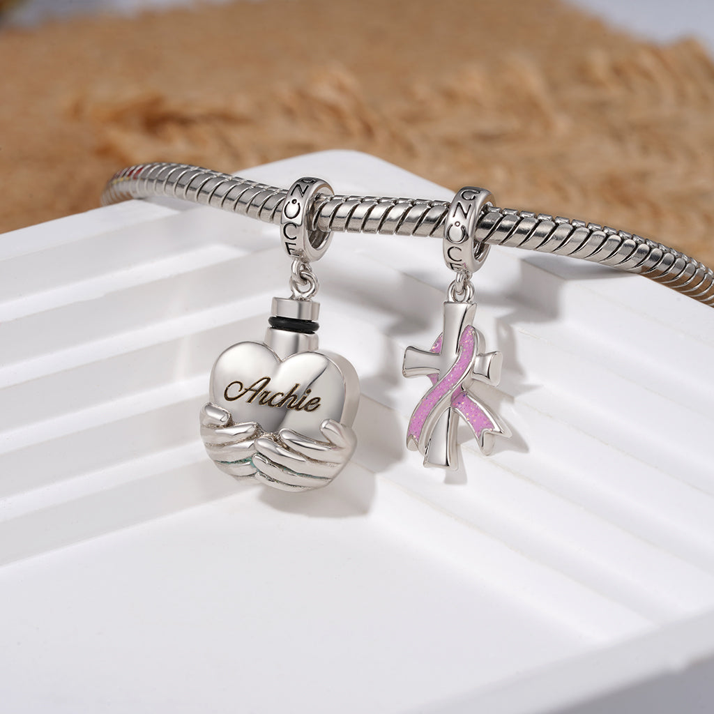 Gnoce Breast Cancer Awareness Pendant Dangle Charm_3