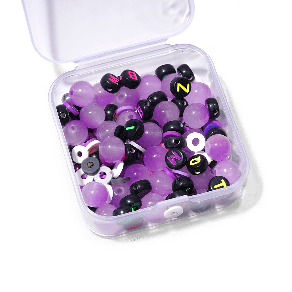 Gnoce Halloween Letter DIY Purple Bead & Box with Two Bracelets_3