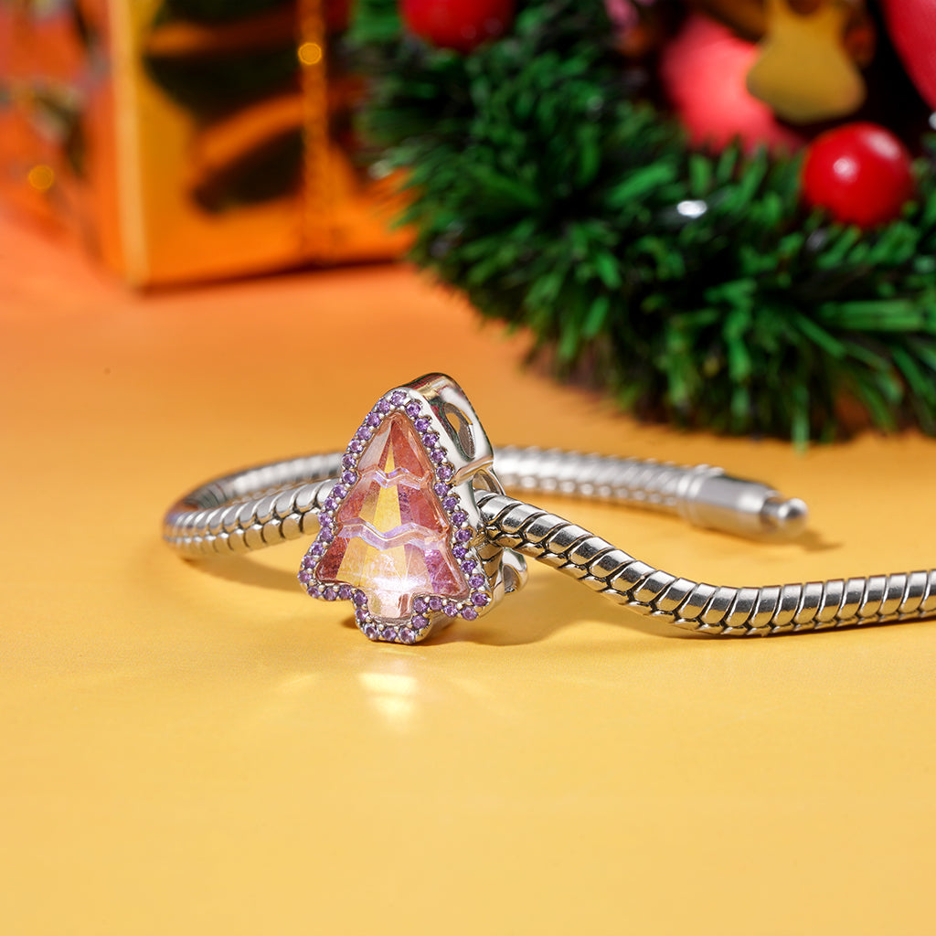 Gnoce Pink Purple Christmas Tree Charm_3