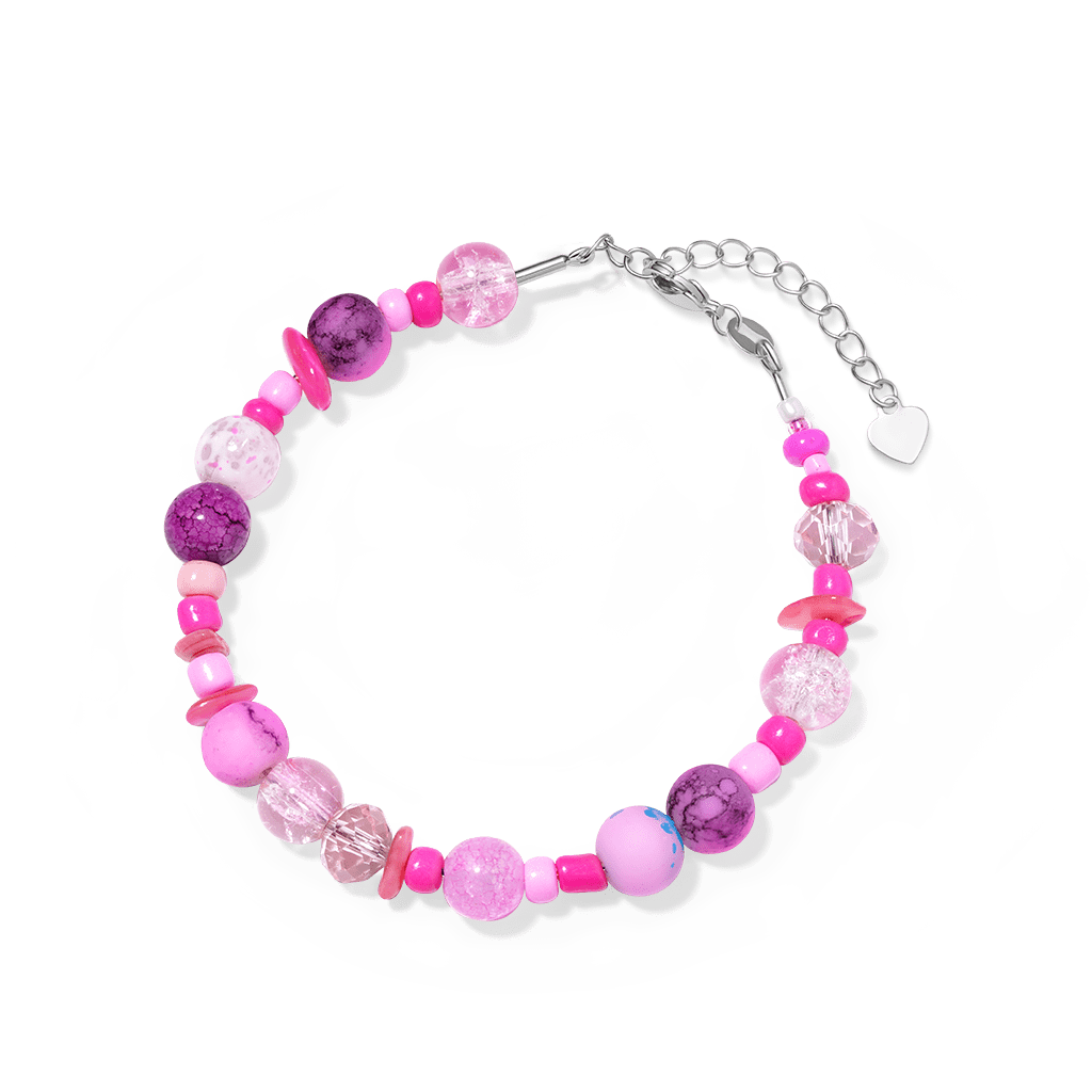 Gnoce DIY Pink Cracked Glass Beaded Bracelet_1