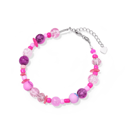 Gnoce DIY Pink Cracked Glass Beaded Bracelet_1