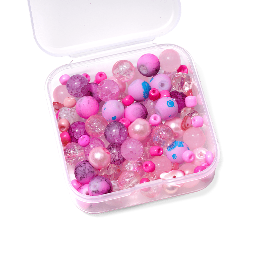 Gnoce DIY Pink Cracked Glass Beaded Bracelet_3