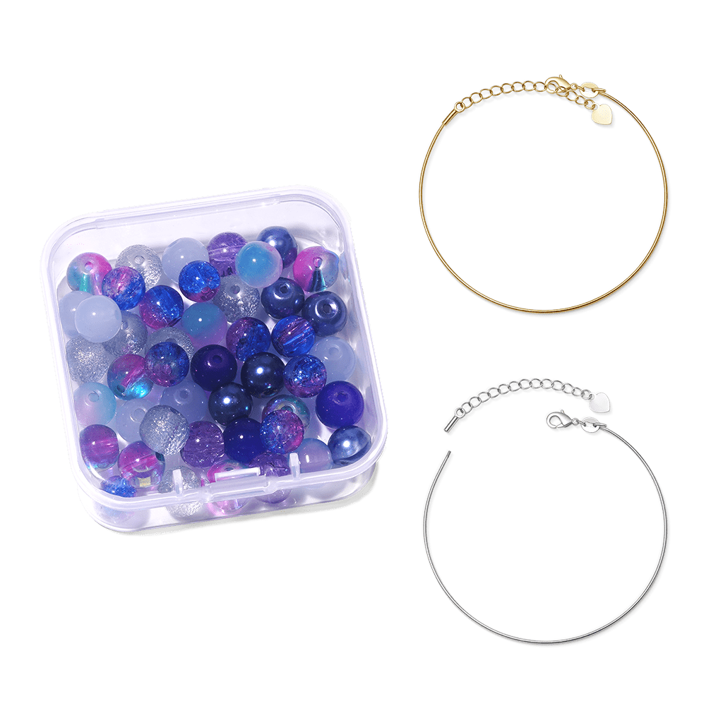 Gnoce DIY Indigo Blue Galaxy Glass Beaded Bracelet_2
