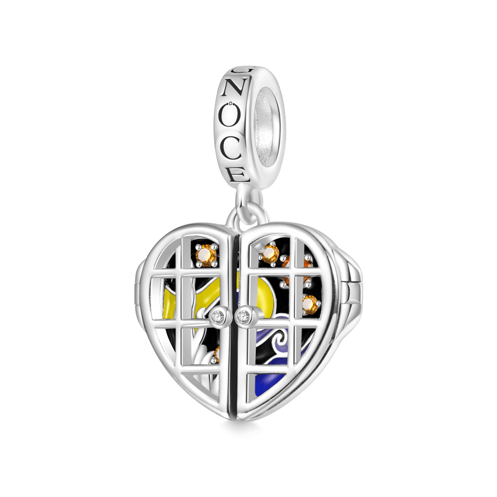 Gnoce Openable Heart Window & Glow-in-the-Dark Galaxy Pendant Dangle Charm_3