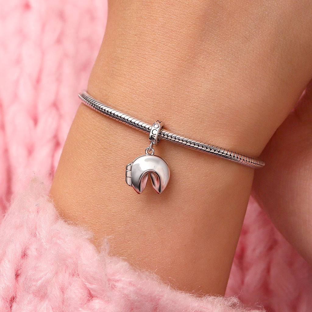 Gnoce Engravable Fortune Cookie Pendant Dangle Charm_8