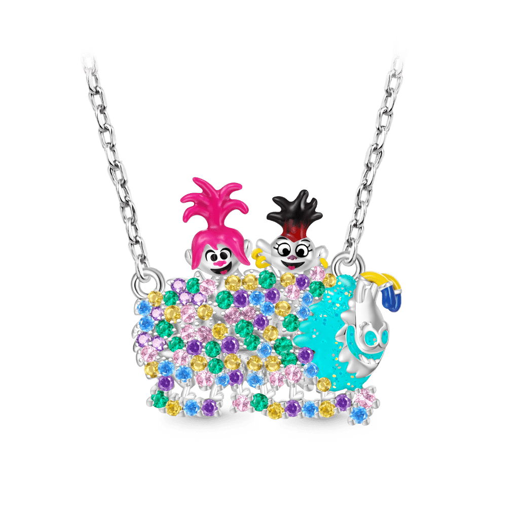 Gnoce Trolls Queen Poppy & Queen Barb Necklace_1