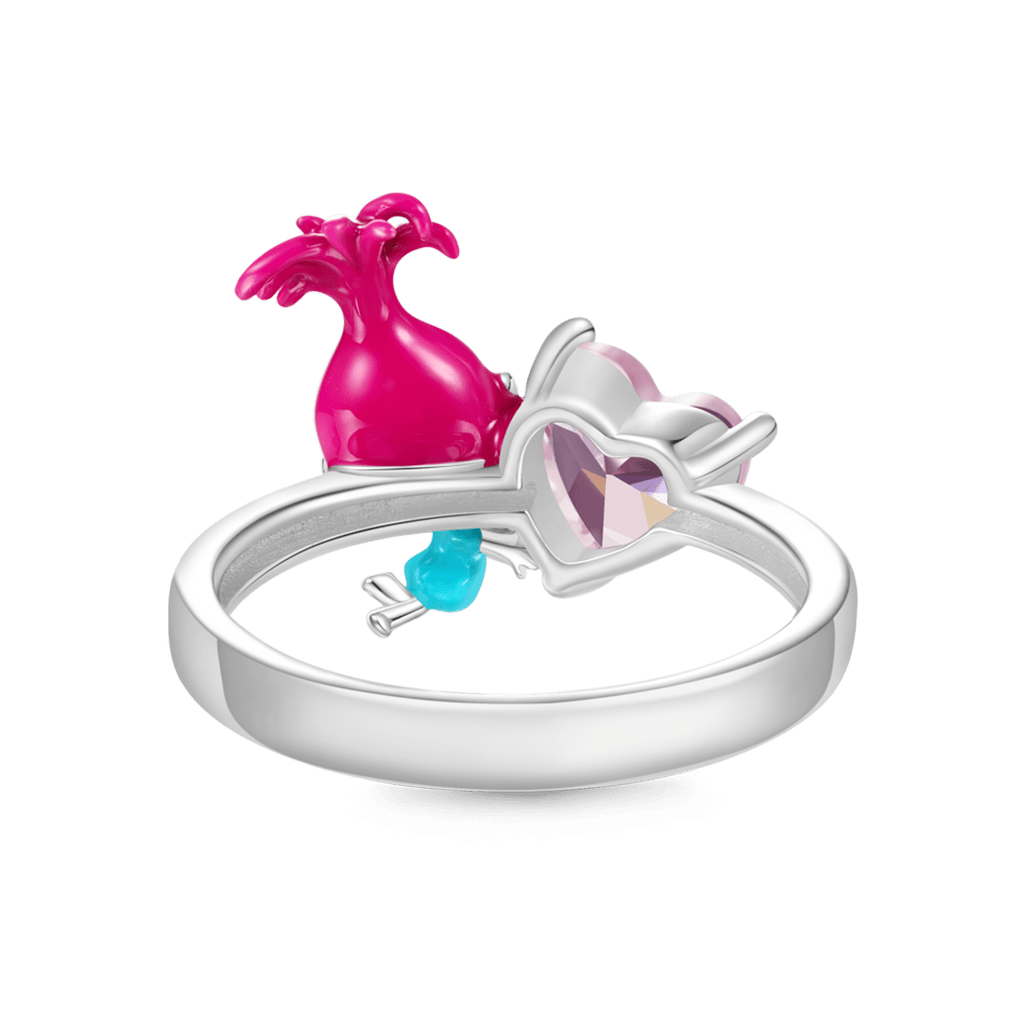 Gnoce Trolls Poppy Embraces Heart Gemstone Ring_2