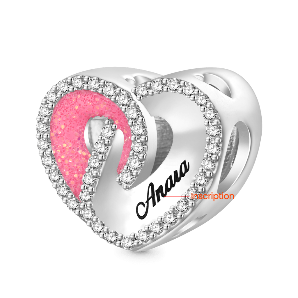 Gnoce Mother's Day Heart Hollow Engravable Photo Charm_3
