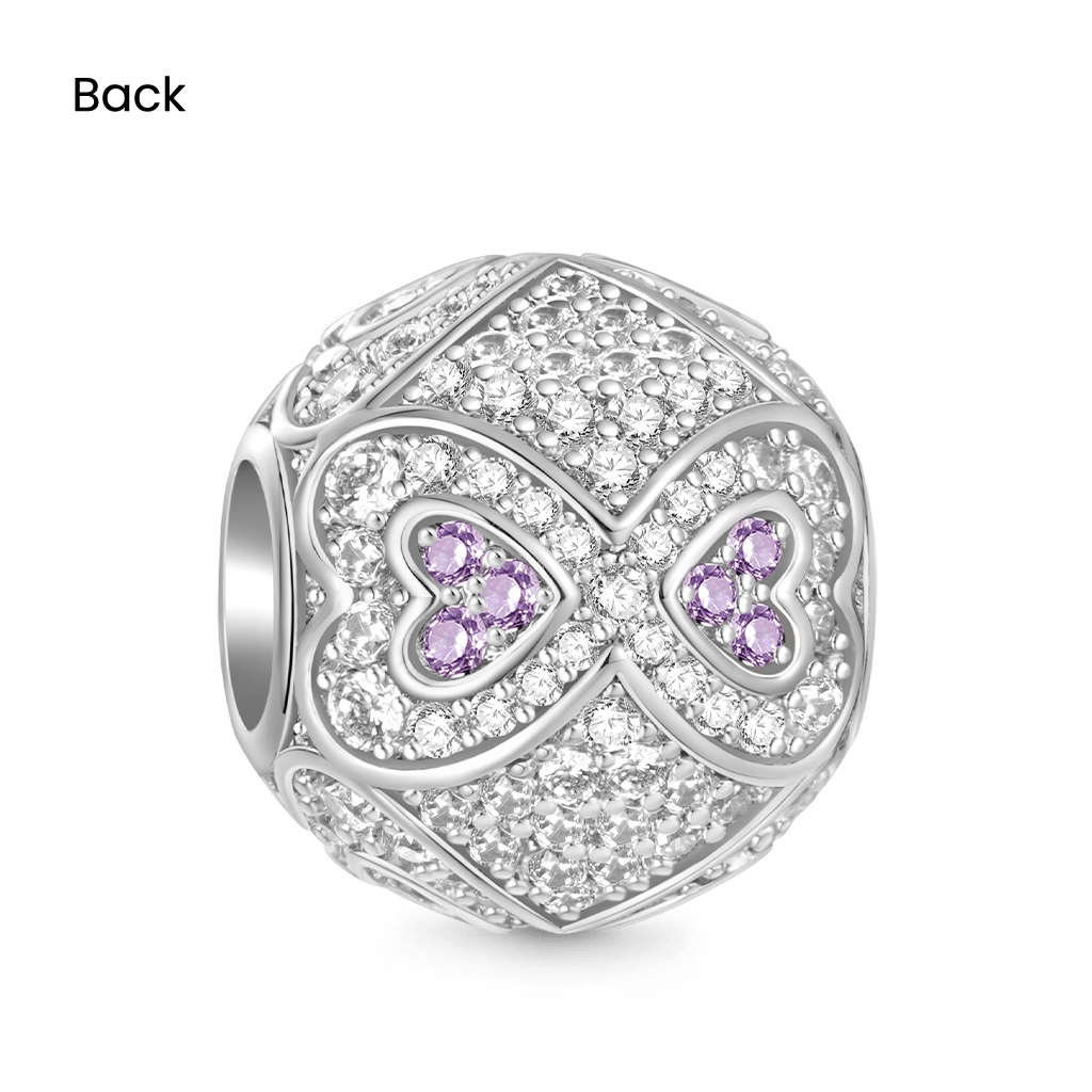 Gnoce Infinite Love Heart Birthstone Round Charm_2