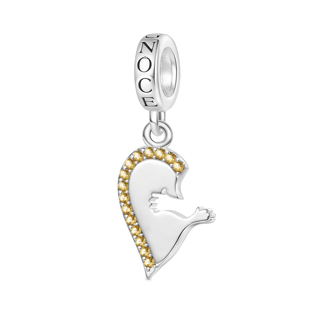 Gnoce Personalized Hug Stitched Heart Pendant Dangle Charm_4