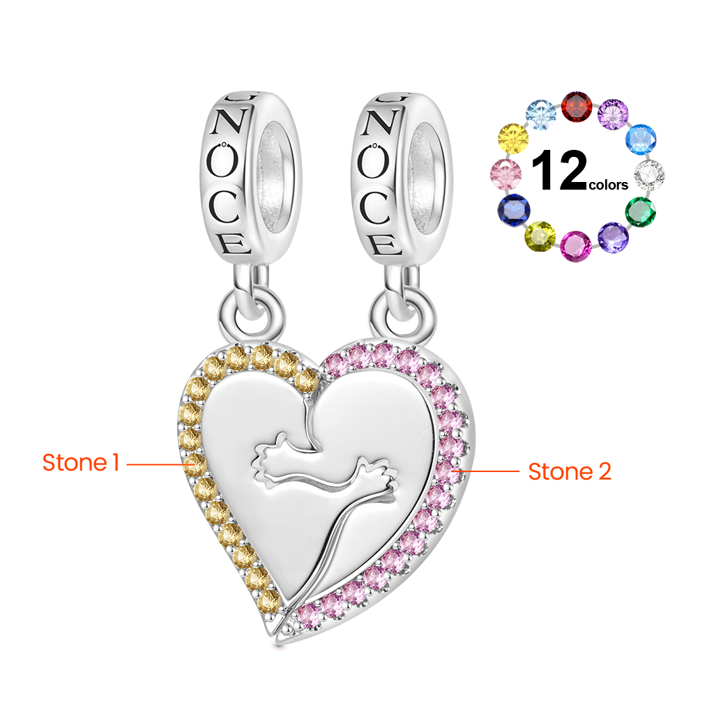 Gnoce Personalized Hug Stitched Heart Pendant Dangle Charm_2
