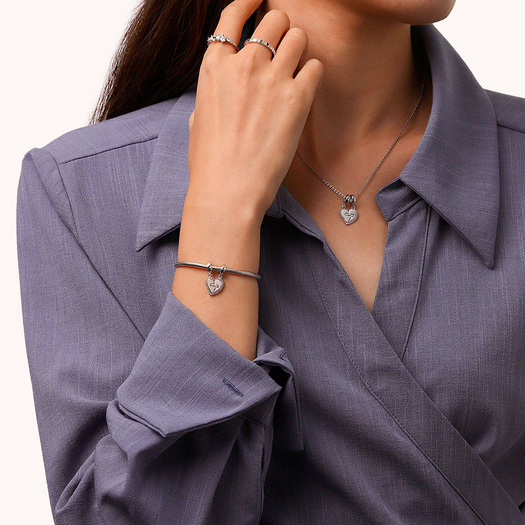 Gnoce Personalized Hug Stitched Heart Pendant Dangle Charm_7