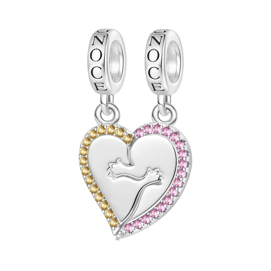 Gnoce Personalized Hug Stitched Heart Pendant Dangle Charm_1