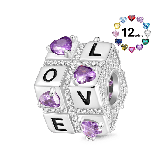 Gnoce Engravable Favours Of Love Square Dice Charm_1