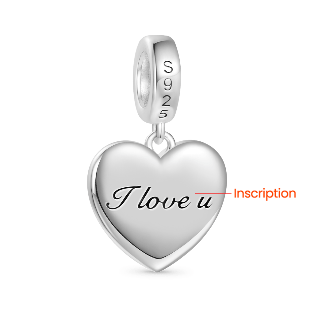 Gnoce Valentine's Day Beating Heart Engravable Pendant Dangle Charm_3