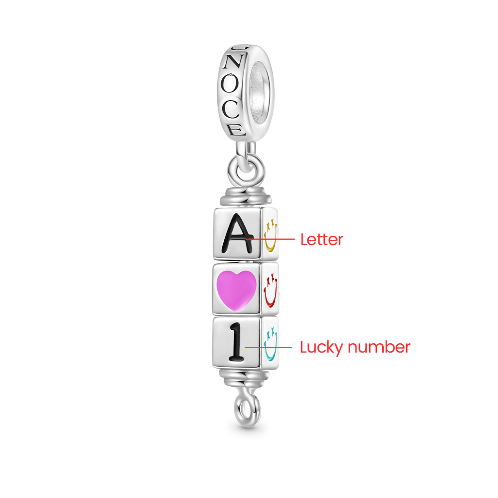 Gnoce Personalized 3-Block Rotating Digital Pendant Dangle Charm_2