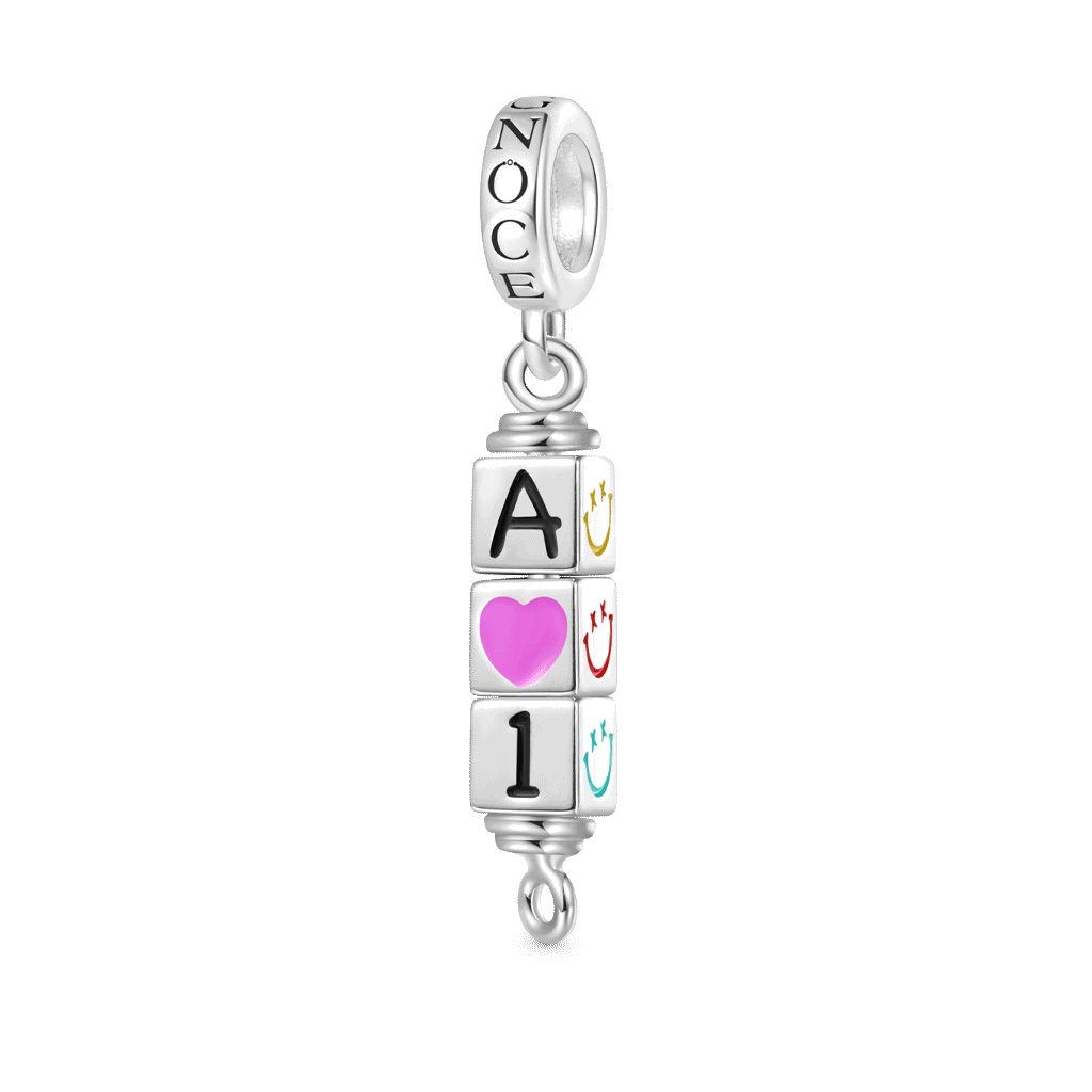Gnoce Personalized 3-Block Rotating Digital Pendant Dangle Charm_1