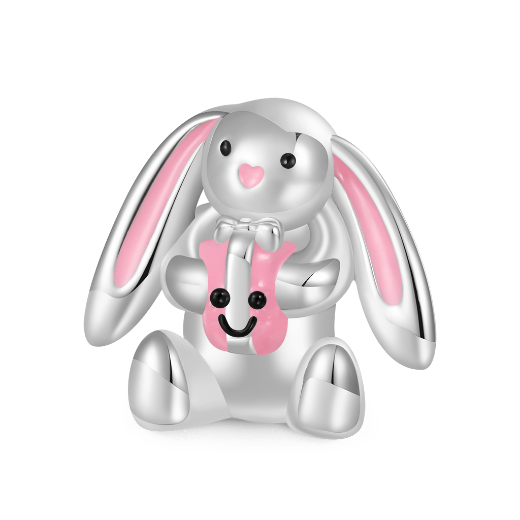 Gnoce Long-eared Rabbit Holding Gift Charm_1