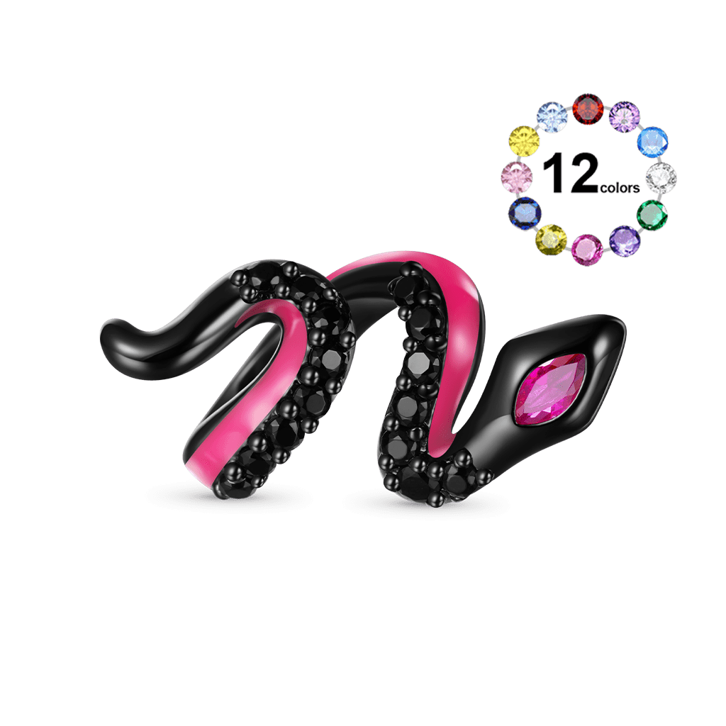 Gnoce Luminous Black Snake Birthstone Charm_3