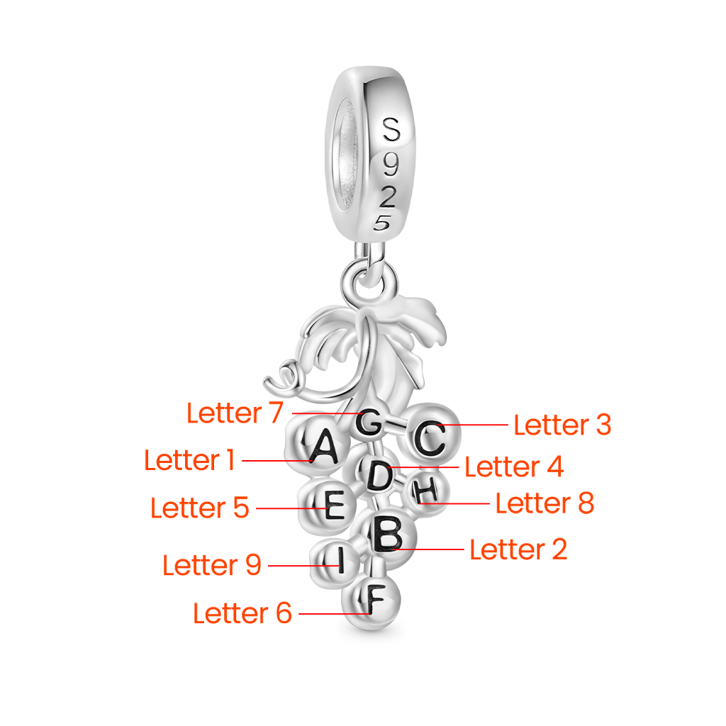 Gnoce Bunch of Grapes Personalized Pendant Dangle Charm_2