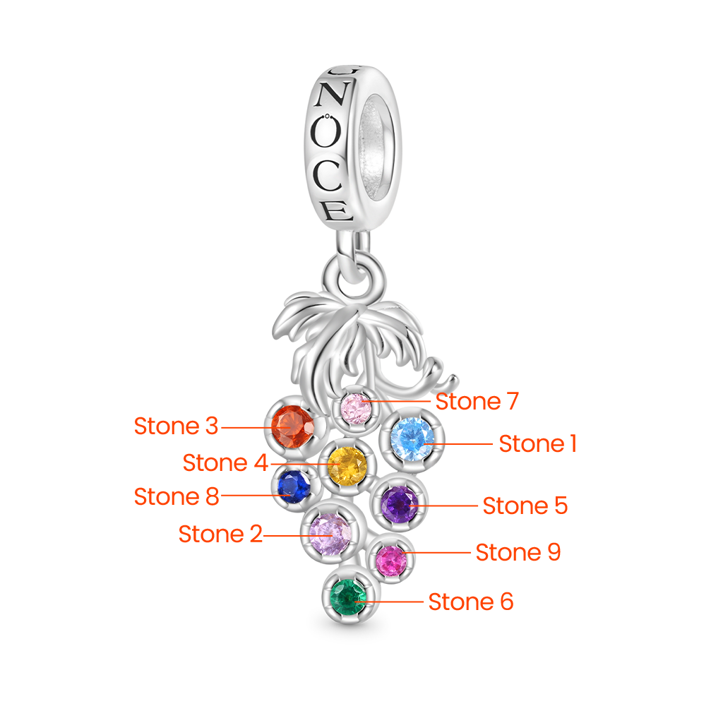 Gnoce Bunch of Grapes Personalized Pendant Dangle Charm_3