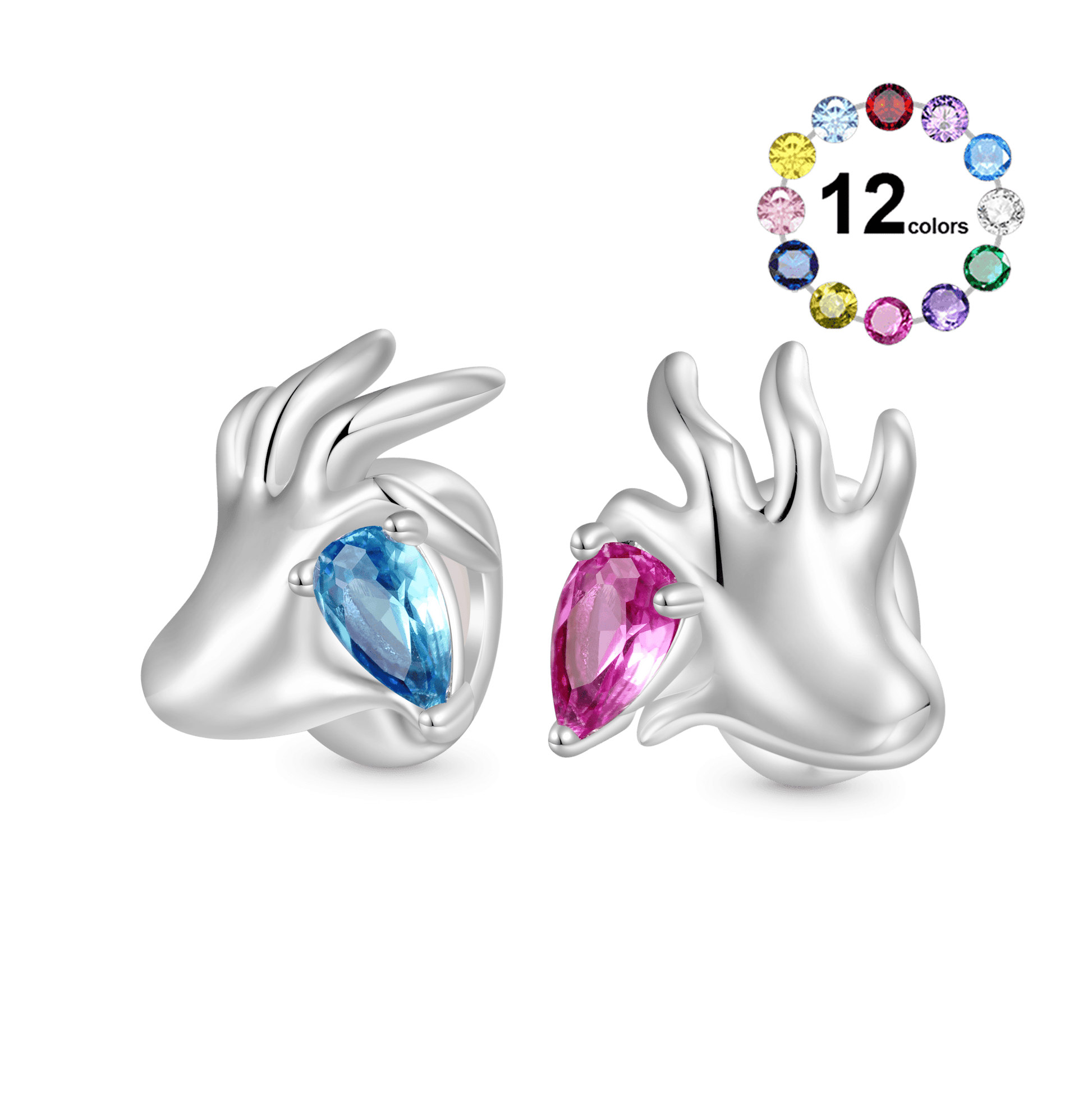 Gnoce Hands with Love Birthstone Charm_1