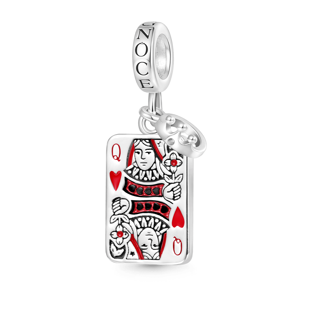 Gnoce Engravable Playing Cards & Crown Pendant Dangle Charm_1
