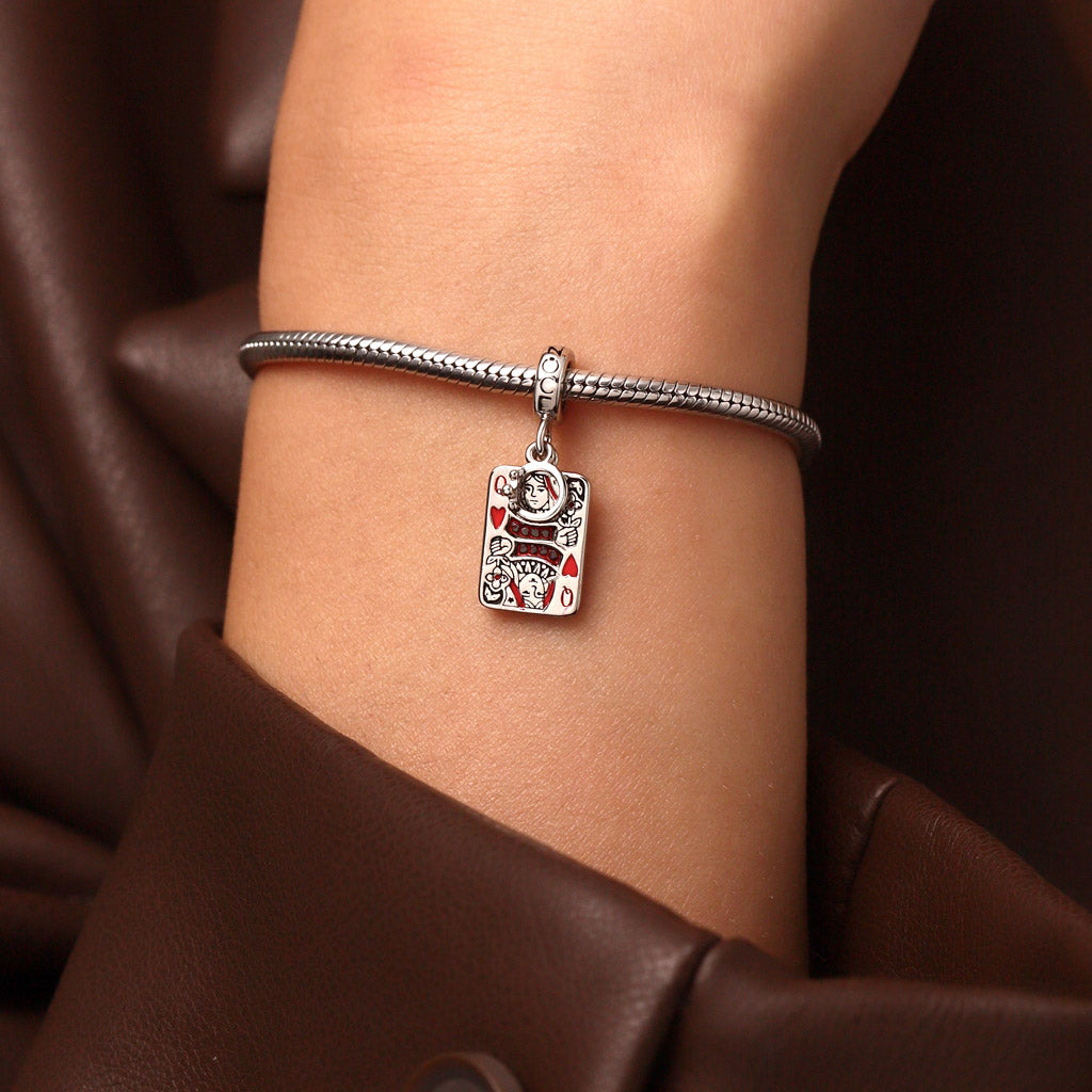 Gnoce Engravable Playing Cards & Crown Pendant Dangle Charm_5