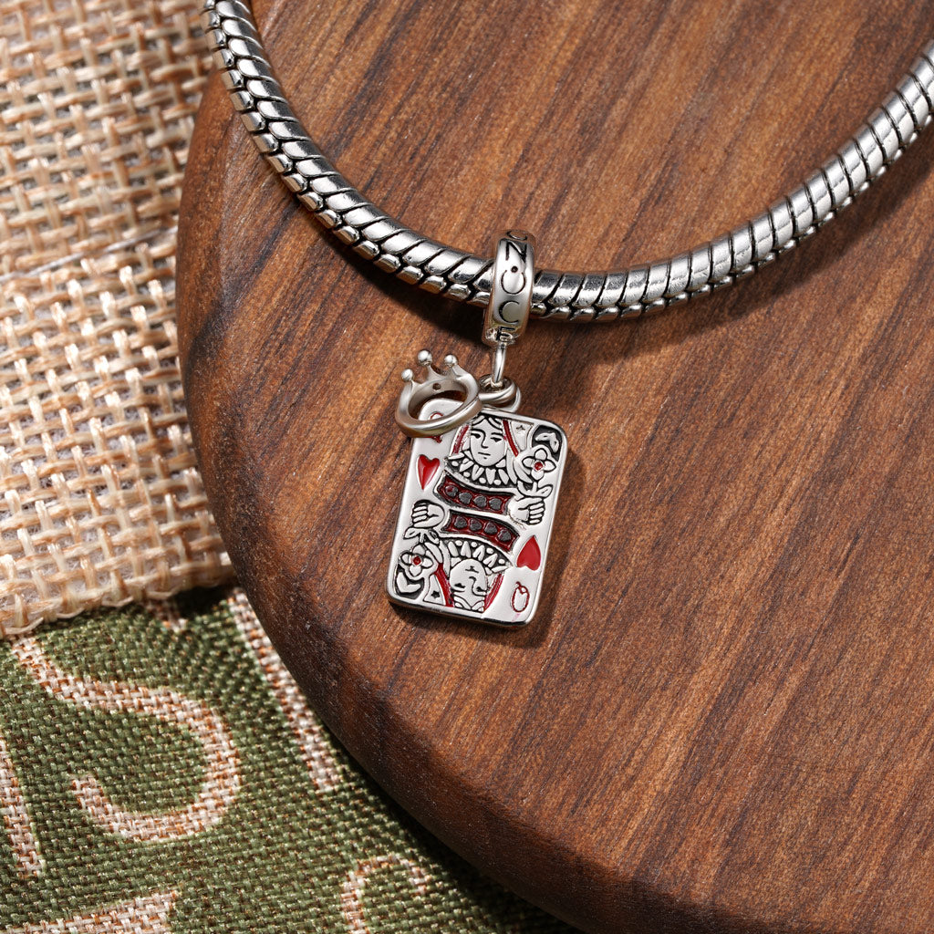 Gnoce Engravable Playing Cards & Crown Pendant Dangle Charm_3