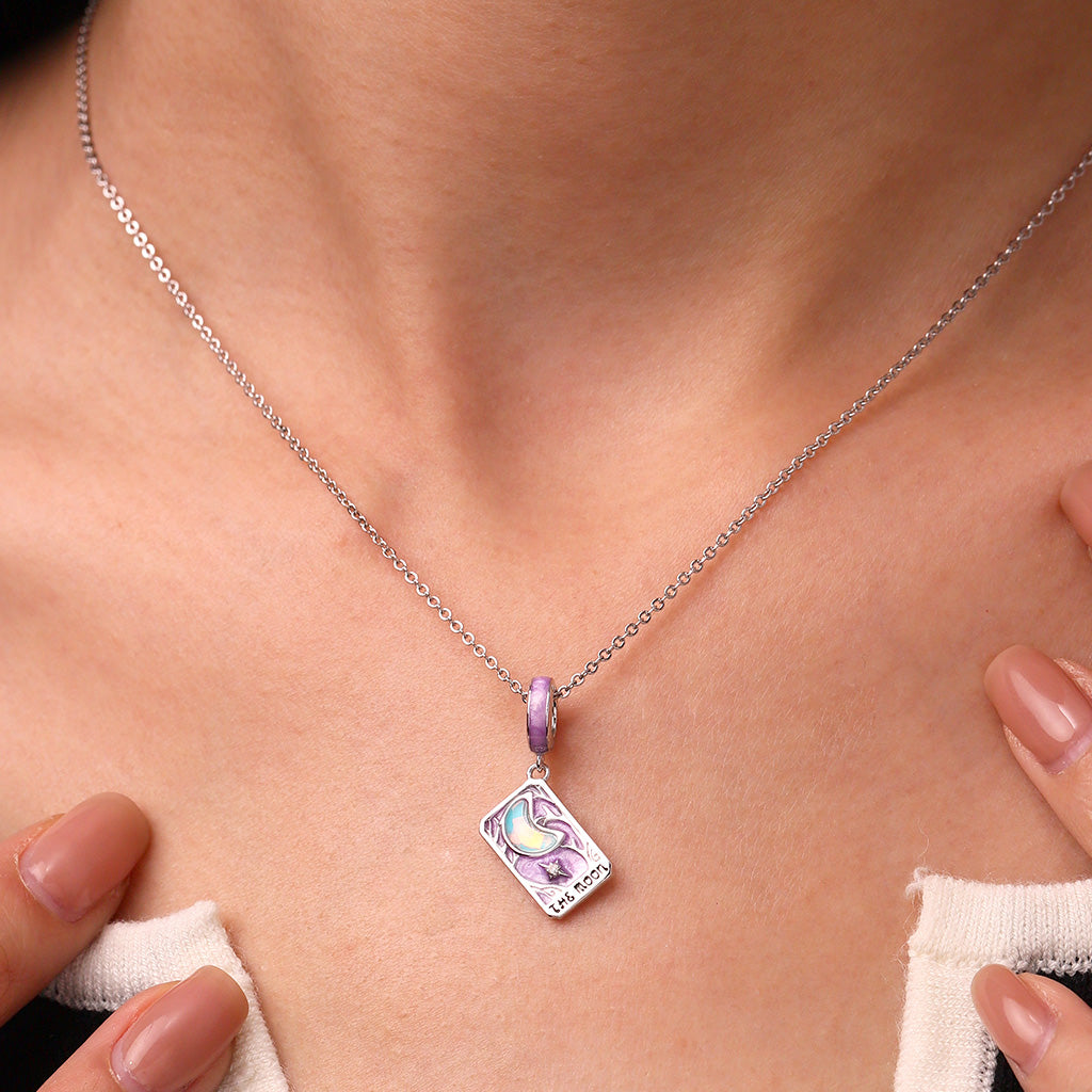 Gnoce Purple Moon Tarot Card Pendant Dangle Charm_5