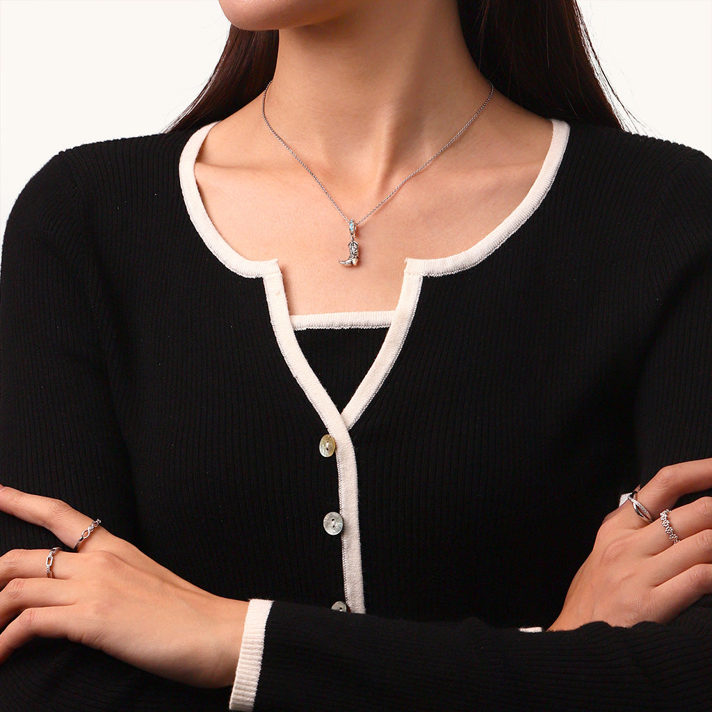 Gnoce Western Cowboy Boot Pendant Dangle Charm_3