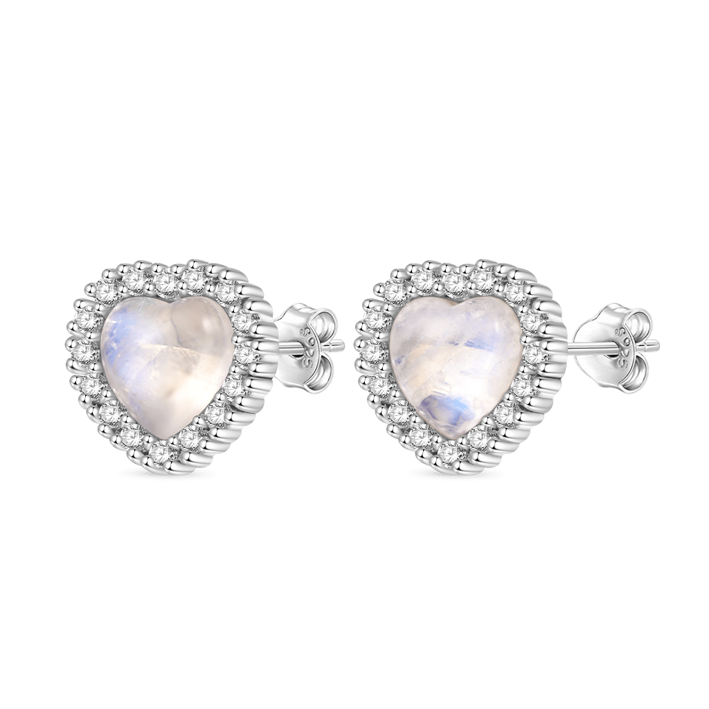 Gnoce Moonstone Heart Stud Earrings_2