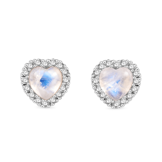 Gnoce Moonstone Heart Stud Earrings_1