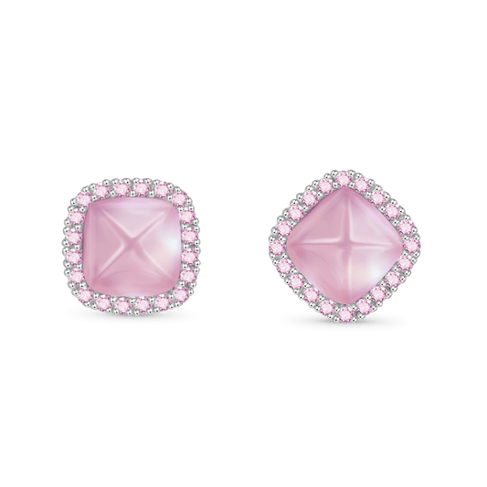 Gnoce Natural Rose Quartz Stud Earrings_1