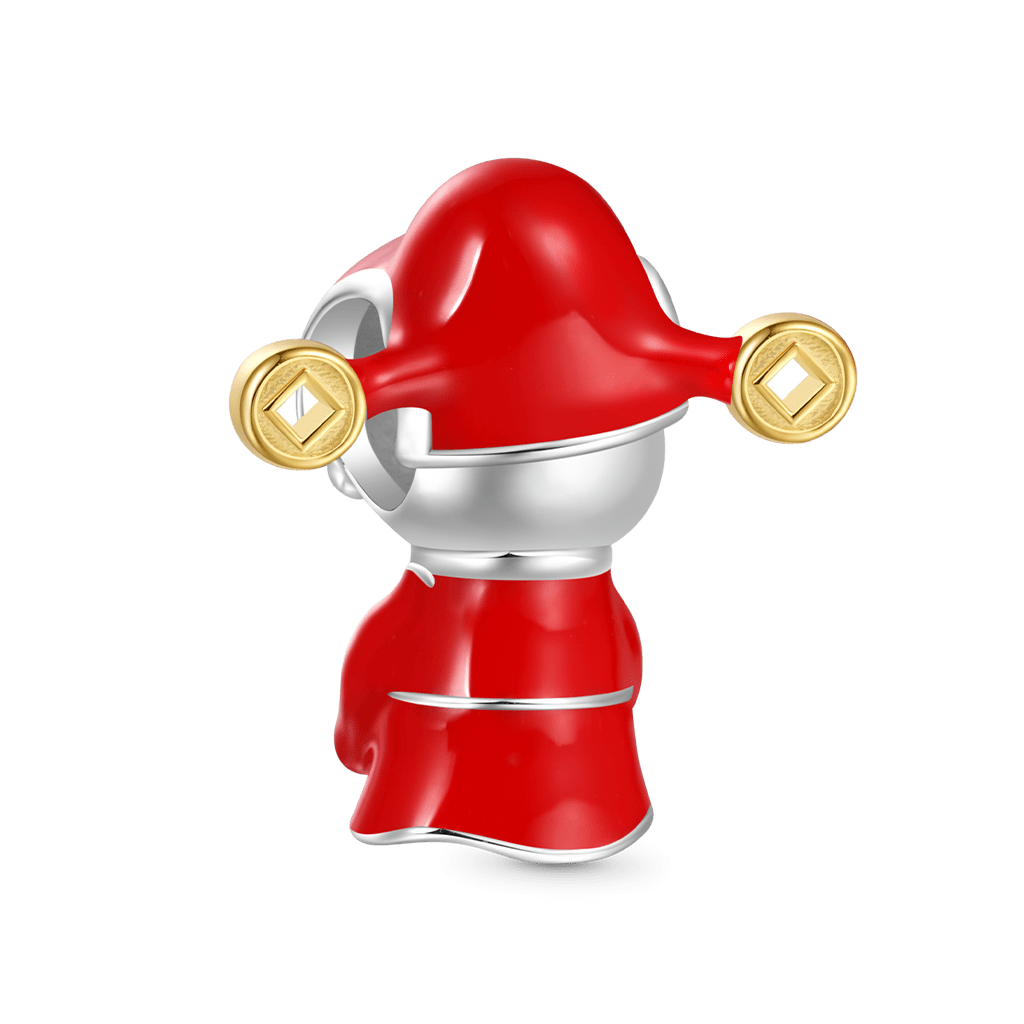 Gnoce Chinese Smiling God of Wealth Charm_2